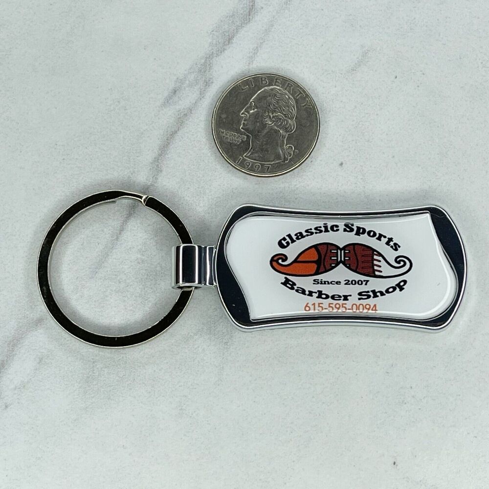 Classic Sports Barber Shop Advertising Keychain Keyring